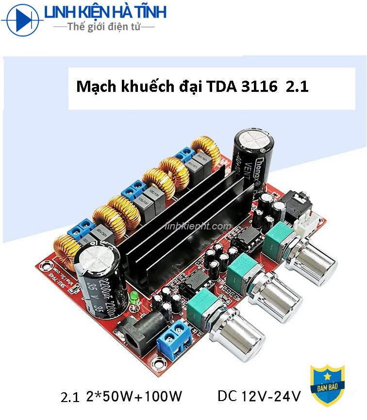 Mạch khuếch đại chíp kép TDA3116D2 12V-24V 2 * 50W + 100W